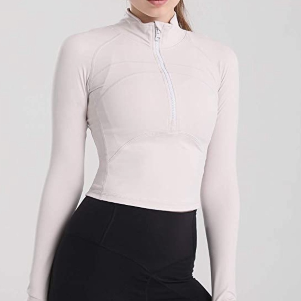 NWOT white half zip